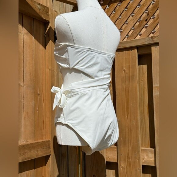 🆕 ZIMMERMANN 🧿 NWOT Separates Sculpt Scarf Tie One Piece, White - Sz 3 US8/10 - Picture 8 of 16